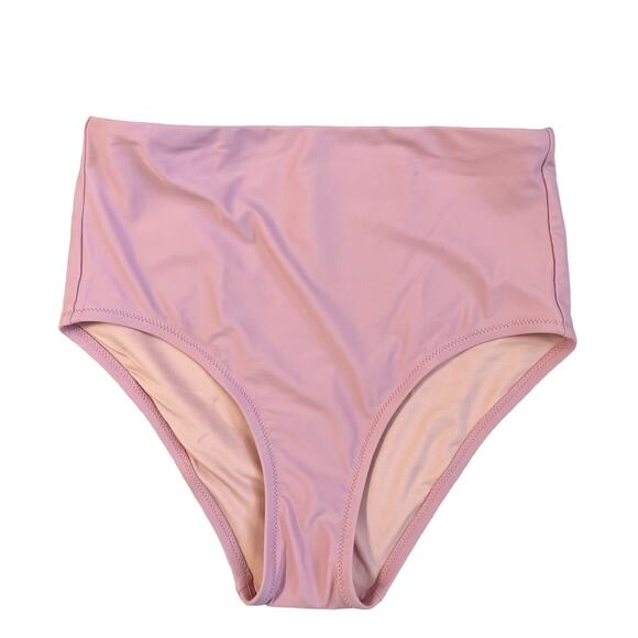 Madewell Second Wave Retro High-Waisted Bikini Bottom Pink Small NWT - Picture 3 of 9
